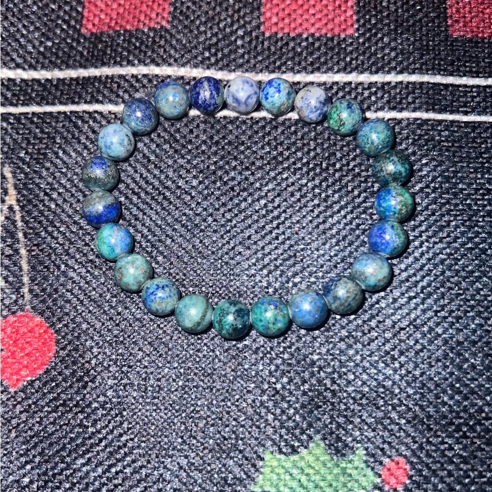 Chrysocolla Natural Stone Beads Stretch Bracelet